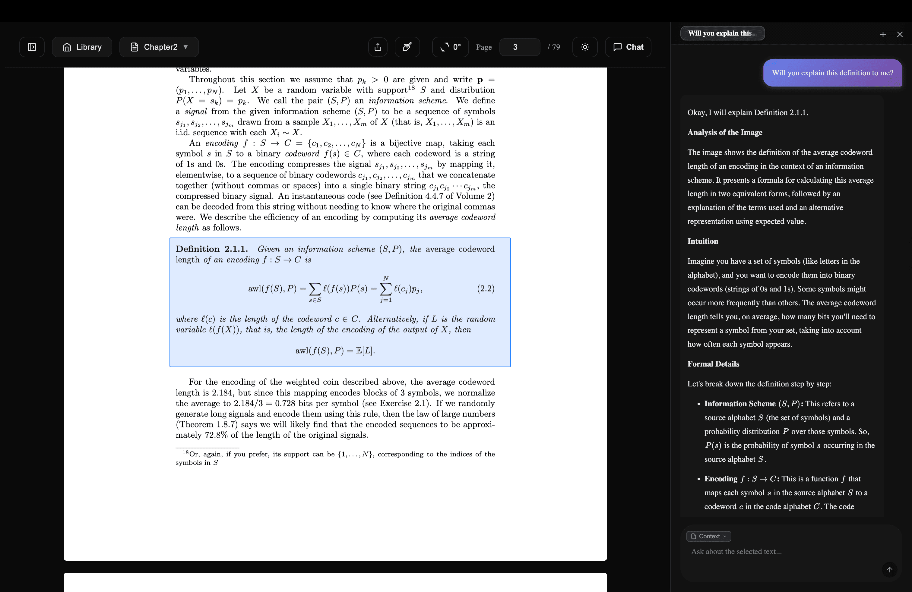 Epiphany AI reading and chatting with a PDF